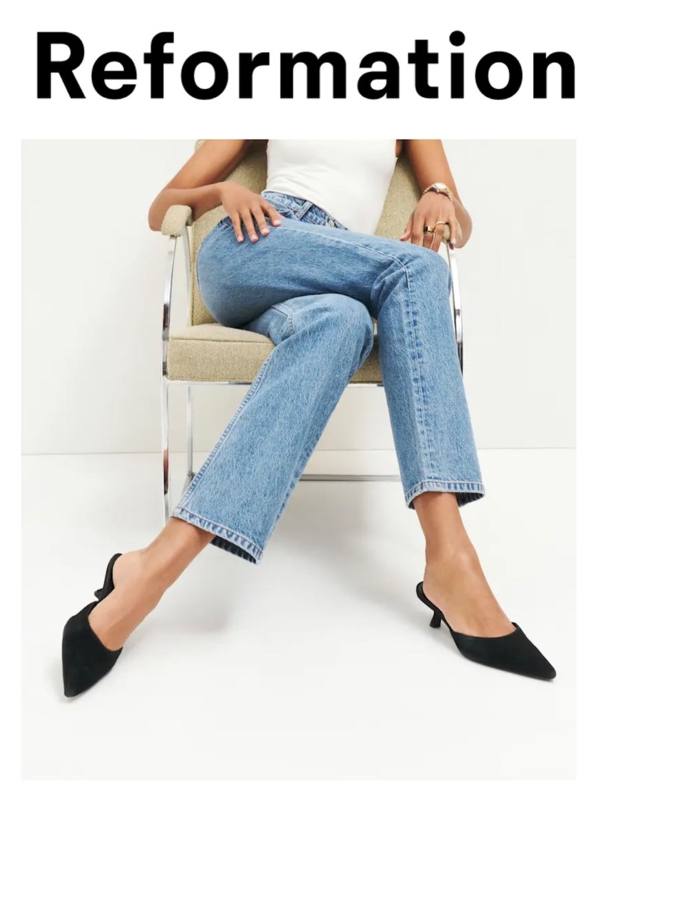 NWT Reformation Wilda Kitten Heel Mule, 9